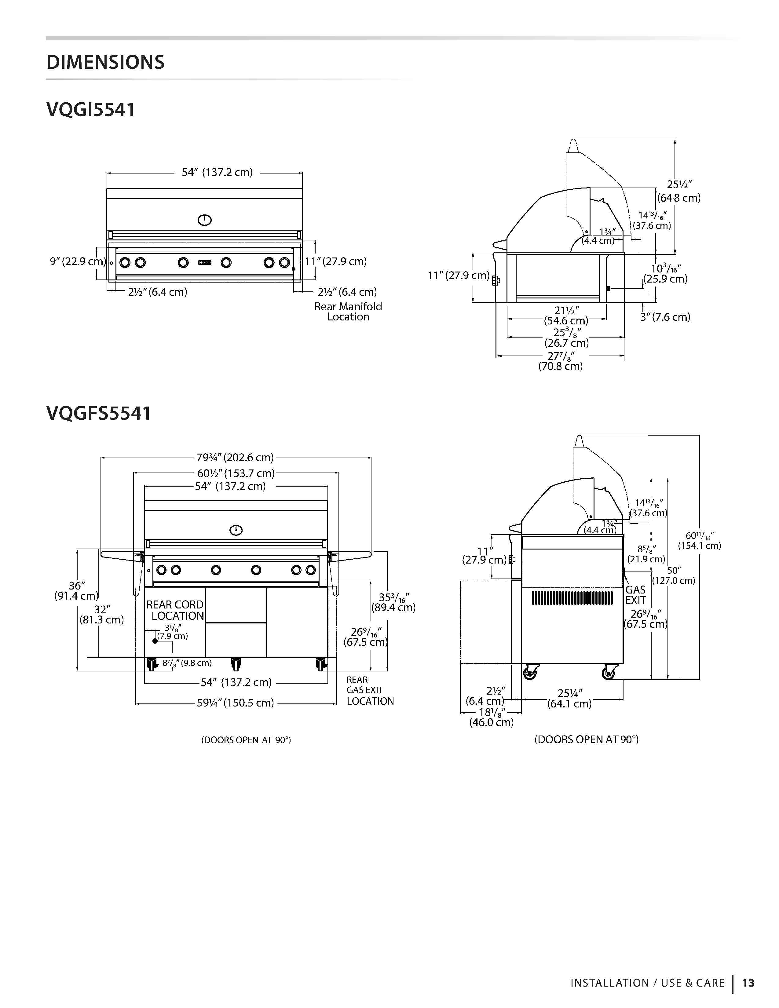 VIKING 54" Freestanding Grill (VQGFS5541)
